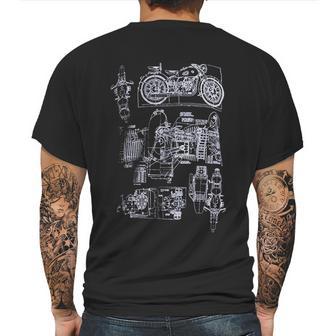 M-72 Motorcycle Engine Blow Out Diagram Mens Back Print T-shirt | Favorety DE