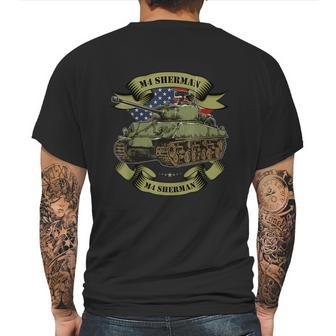 M4 Sherman American Tank Ww2 World War Graphic Design Printed Casual Daily Basic Mens Back Print T-shirt | Favorety DE