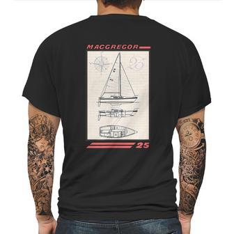 Macgregor 25 Sailboat Line Drawing Graphic Design Printed Casual Daily Basic Mens Back Print T-shirt | Favorety DE