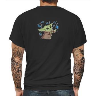 The Mandalorian The Child With Blue Butterflies Mens Back Print T-shirt | Favorety CA