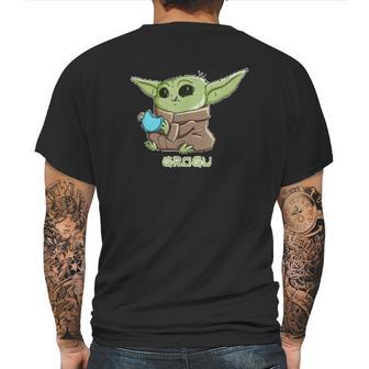 The Mandalorian The Child Grogu Blue Macaron Mens Back Print T-shirt | Favorety AU