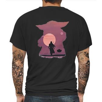 Mandalorian Dadalorian Sunset Design Mens Back Print T-shirt | Favorety CA