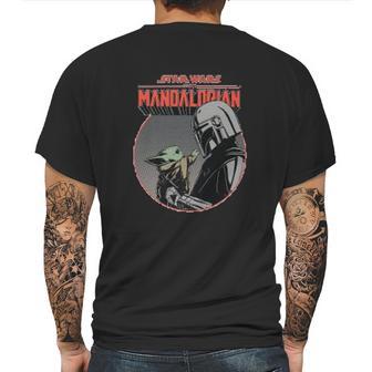 The Mandalorian Mando And The Child Retro Mens Back Print T-shirt | Favorety AU