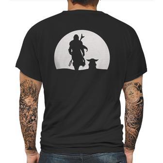 Mando Moon Mandalorian Mens Back Print T-shirt | Favorety