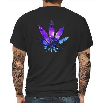 Marijuana Leaf Galaxy Mens Back Print T-shirt | Favorety AU