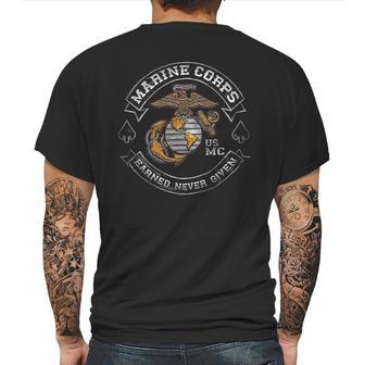 Marine Corps Usmc Marine Corps Biker Mc Mens Back Print T-shirt | Favorety UK