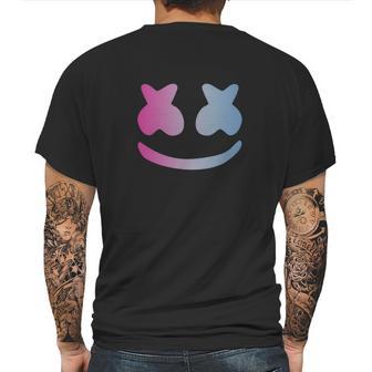 Marshmello Face Blue Violet Design Mens Back Print T-shirt | Favorety CA