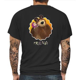 Masha And The Bear Friends Mens Back Print T-shirt | Favorety