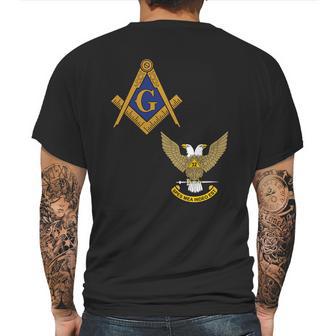 Mens Mason Scottish Rite Split Masonic Wings Up Mens Back Print T-shirt | Favorety