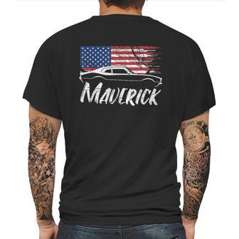 Maverick 302 Vintage American Flag Usa Muscle Car Mens Back Print T-shirt | Favorety CA