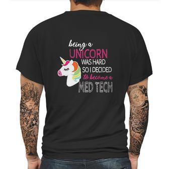 Med Tech Lab Medical Technician Unicorn Lovers Funny Gift Mens Back Print T-shirt | Favorety DE