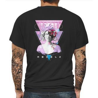 Medusa Statue Aesthetic Art Retro Japanese Otaku Mens Back Print T-shirt | Favorety