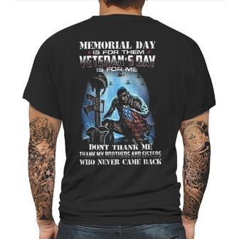 Memorial Day Is For Them Veterans Day Is For Thank 2022 New Vogue Mens Back Print T-shirt | Favorety UK