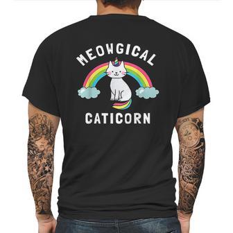 Meowgical Caticorn Funny Unicorn And Cat Gift Kittycorn Mens Back Print T-shirt | Favorety