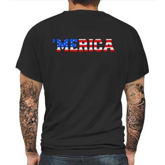 Merica Usa Logo Mens Back Print T-shirt | Favorety