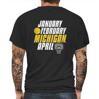 Michigan Wolverines Month Of Michigan Basketball Mens Back Print T-shirt | Favorety
