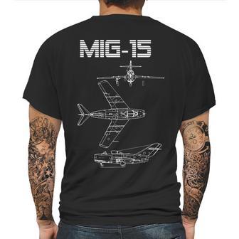 Mig-15 Soviet Plane Warbird Blueprint Schematics Diagram Mens Back Print T-shirt | Favorety AU