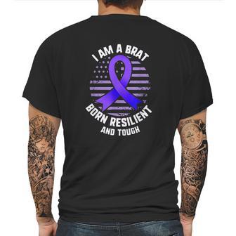 Military Child I Am A Brat Born Resilient And Tough Ribbon Mens Back Print T-shirt | Favorety DE