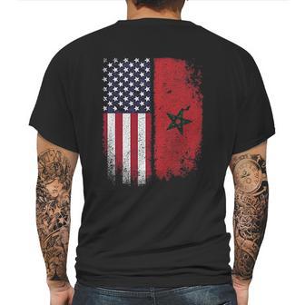 Moorish American Flag Morocco Usa Moroccan Star Mens Back Print T-shirt | Favorety