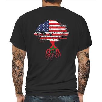 Moroccan Roots American Flag Morocco Gifts Mens Back Print T-shirt | Favorety DE