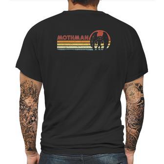 Mothman Retro Stripes Vintage Point Pleasant Cryptid Mens Back Print T-shirt | Favorety