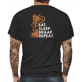 Motocross Eat Sleep Braap Repeat Mens Back Print T-shirt | Favorety CA