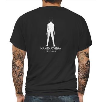 Nakd Athena Portland Oregon Demonstration Sculpture Mens Back Print T-shirt | Favorety