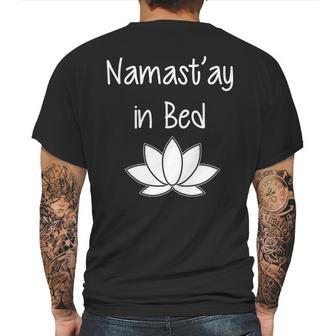 Namastay In Bed Mens Back Print T-shirt | Favorety AU