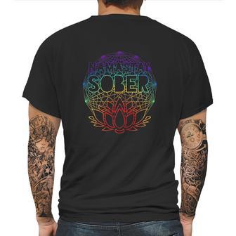 Namastay Sober Na Aa Alcoholics Anonymous Sobriety Recovery Mens Back Print T-shirt | Favorety