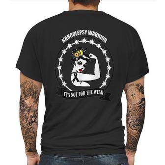 Narcolepsy Warrior -Black Ribbon Support Mens Back Print T-shirt | Favorety