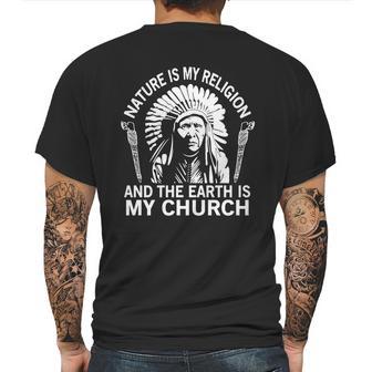 Nature-Is-My-Religion-And-The-Earth-Is-My-Church Shirt Mens Back Print T-shirt | Favorety AU