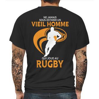 Ne Jamais Sous Estimer Un Vieil Homme Qui Joue Au Rugby Mens Back Print T-shirt | Favorety DE