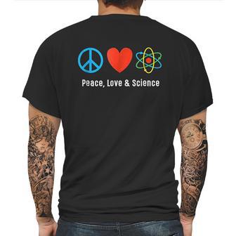 Neil De Grasse Tyson Peace Love And Science Mens Back Print T-shirt | Favorety