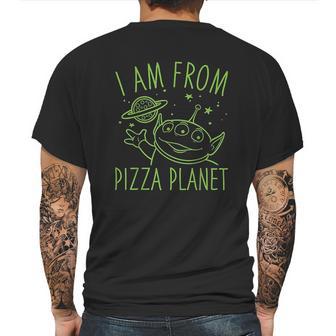 Neon Green Alien Pizza Planet Mens Back Print T-shirt | Favorety UK