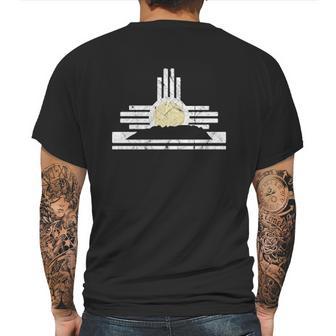 New Mexico Sandia Mountain Skyline And Zia Symbol Mens Back Print T-shirt | Favorety AU