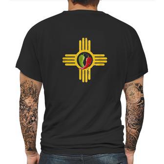 New Mexico Southwest Zia With Red And Green Chile Mens Back Print T-shirt | Favorety