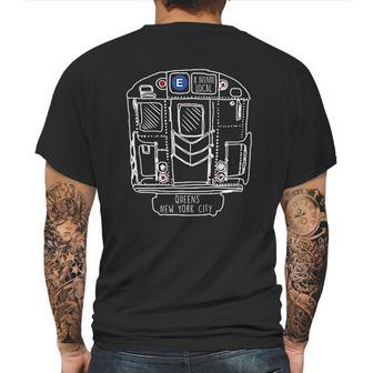 New York City Subway Queens E Train Mens Back Print T-shirt | Favorety UK