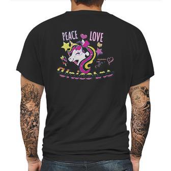 Nickelodeon Girls Peace Love Unicorns Mens Back Print T-shirt | Favorety UK