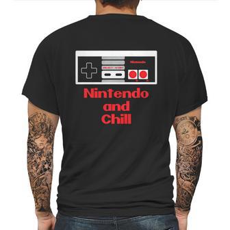 Nintendo And Chill - Nintendo And Chill T-Shirt Mens Back Print T-shirt | Favorety