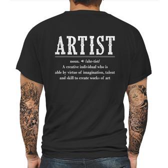 Noun Artist Definition Paintbrush Painter Mens Back Print T-shirt | Favorety CA