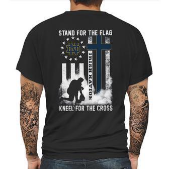 Official Stand For Flag Kneel For Cross Notre Dame Fighting Irish Nation T Shirt Mens Back Print T-shirt | Favorety DE