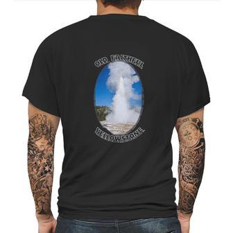 Old Faithful Geyser Yellowstone National Park Mens Back Print T-shirt | Favorety DE