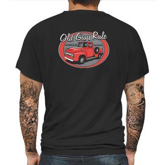 Old Guys Rule Red Truck Mens Back Print T-shirt | Favorety