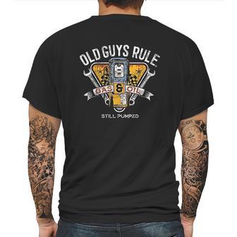 Old Guys Rule For Men Vintage Gas Pump Mens Back Print T-shirt | Favorety