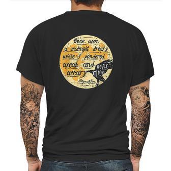 Once Upon A Midnight Edgar Allan Poe Raven Quote Nevermore Mens Back Print T-shirt | Favorety AU