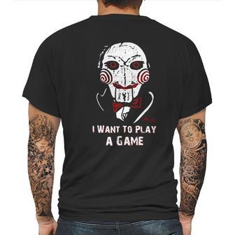 Oyshriola Saw I Want You To Play A Game Mens Back Print T-shirt | Favorety AU