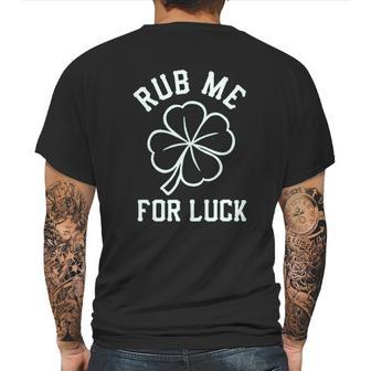 Panoware Irish St Patricks Day Rub Me For Luck Shamrock Mens Back Print T-shirt | Favorety