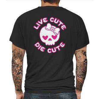 Pastel Goth Live Cute Die Cute Skull Bow And Heart Shape Mens Back Print T-shirt | Favorety CA