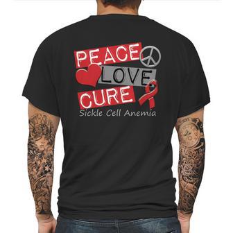 Peace Love Cure Sickle Cell Anemia Mens Back Print T-shirt | Favorety