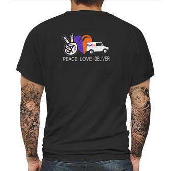 Peace Love Deliver Fedex Express Mens Back Print T-shirt | Favorety UK